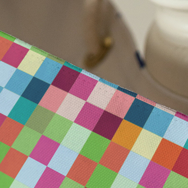 Retro Pixel Squares Large Rope Tote - Close Up View