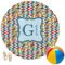 Retro Pixel Squares Round Beach Towel (Personalized)