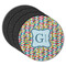 Retro Pixel Squares Round Rubber Backed Coasters - Set of 4 (Personalized)