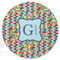 Retro Pixel Squares Round Rubber Backed Coaster (Personalized)