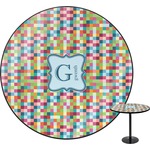 Retro Pixel Squares Round Table - 24" (Personalized)