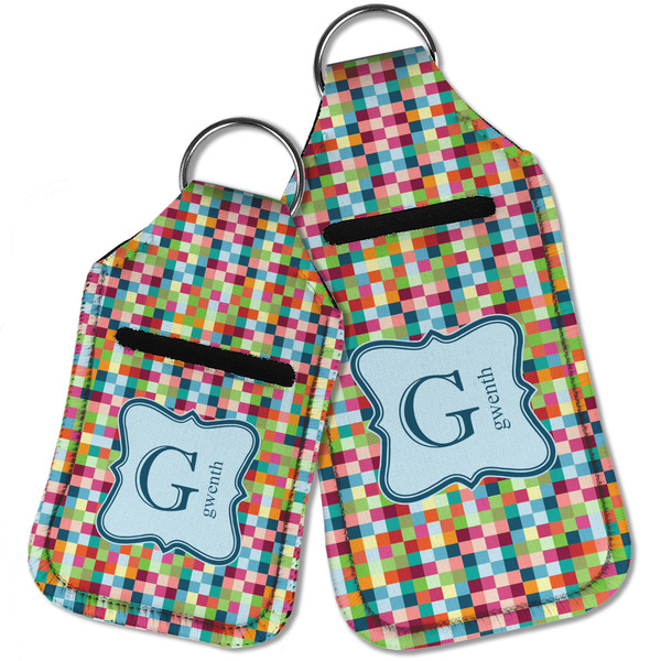 Retro Pixel Squares Sanitizer Holder Keychain - Parent Main