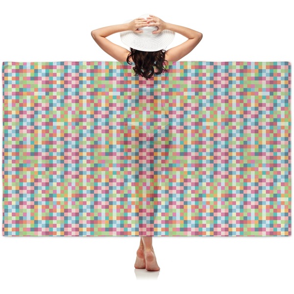 Custom Retro Pixel Squares Sheer Sarong
