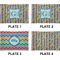 Retro Pixel Squares Set of Rectangular Appetizer / Dessert Plates (Approval)