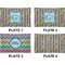 Retro Pixel Squares Set of Rectangular Dinner Plates (Approval)