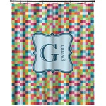 Retro Pixel Squares Extra Long Shower Curtain - 70"x84" (Personalized)