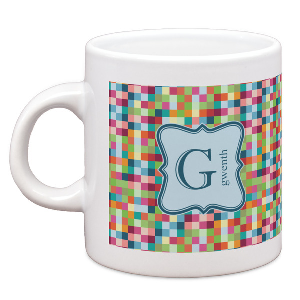 Custom Retro Pixel Squares Espresso Cup (Personalized)