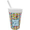 Retro Pixel Squares Sippy Cup with Straw (Personalized)