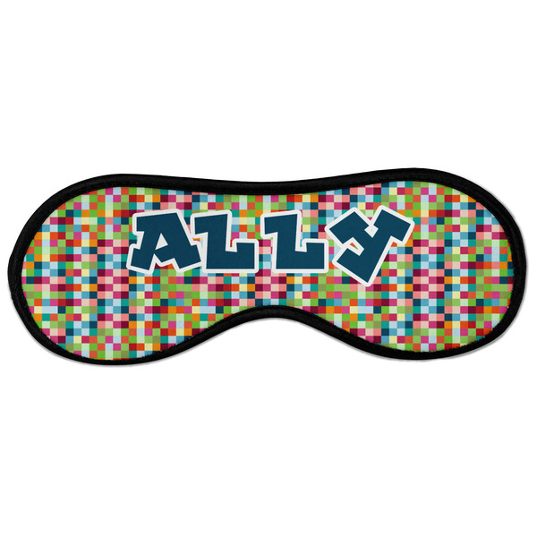 Retro Pixel Squares Sleeping Eye Mask - Front Large