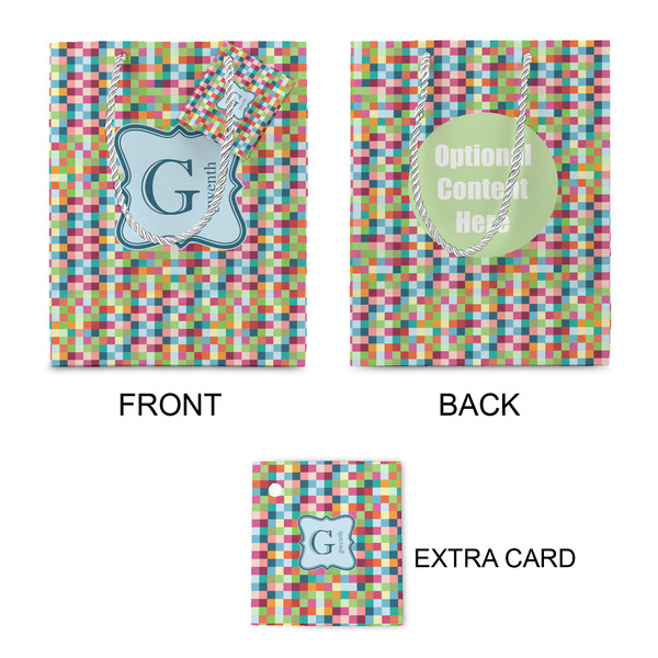Retro Pixel Squares Small Gift Bag - Approval