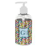 Retro Pixel Squares Plastic Soap / Lotion Dispenser (8 oz - Small - White) (Personalized)