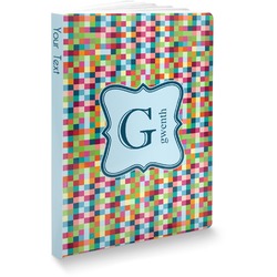 Retro Pixel Squares Softbound Notebook (Personalized)