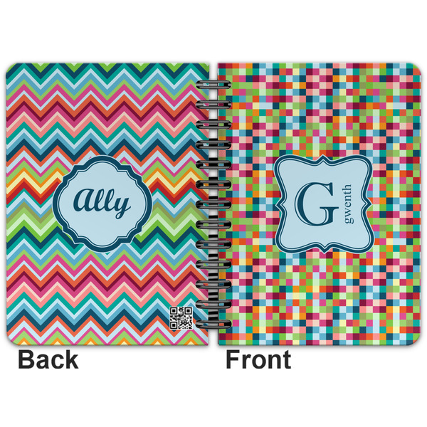 Retro Pixel Squares Spiral Journal 5 x 7 - Apvl