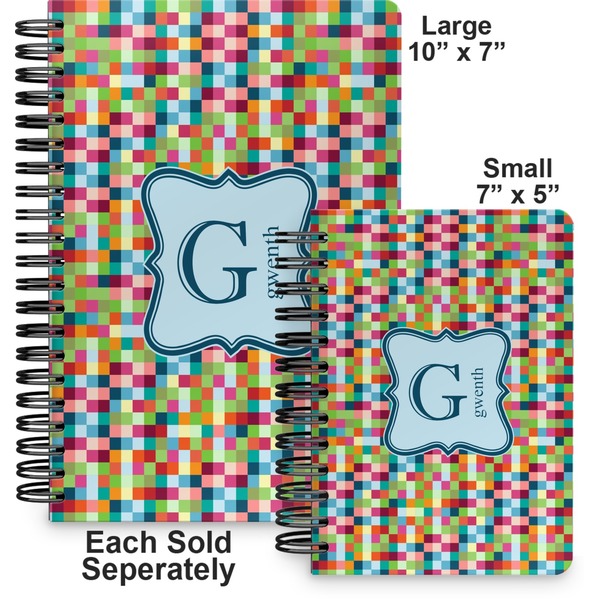Retro Pixel Squares Spiral Journal - Comparison