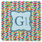 Retro Pixel Squares Square Rubber Backed Coaster (Personalized)