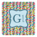 Retro Pixel Squares Square Decal - Small (Personalized)