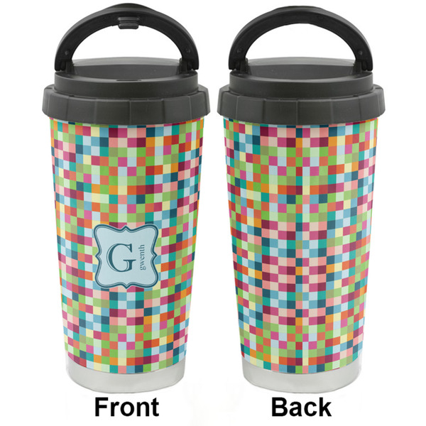 Retro Pixel Squares Stainless Steel Travel Cup - Apvl