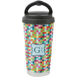 Retro Pixel Squares Stainless Steel Coffee Tumbler (Personalized)