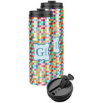 Retro Pixel Squares Stainless Steel Skinny Tumbler (Personalized)
