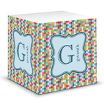 Retro Pixel Squares Sticky Note Cube (Personalized)