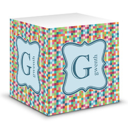 Retro Pixel Squares Sticky Note Cube (Personalized)