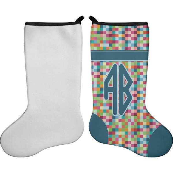 Retro Pixel Squares Stocking - Single-Sided - Approval