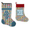 Retro Pixel Squares Stockings - Side by Side compare