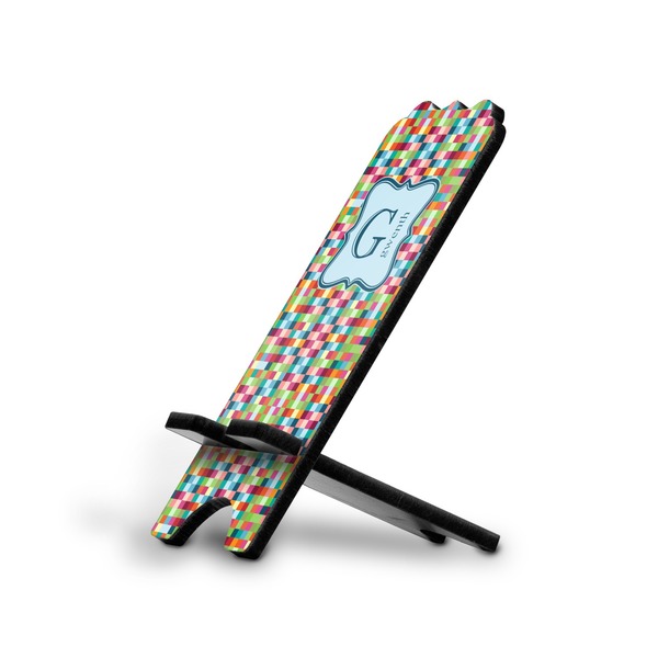 Custom Retro Pixel Squares Stylized Cell Phone Stand - Large (Personalized)