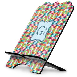 Retro Pixel Squares Stylized Tablet Stand (Personalized)