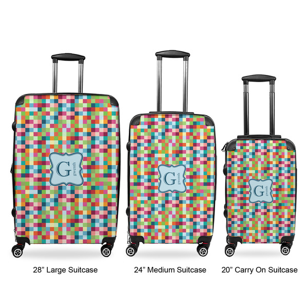 Retro Pixel Squares Suitcase Set 1 - APPROVAL