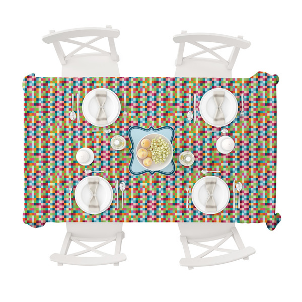 Retro Pixel Squares Tablecloths (58"x102") - TOP VIEW