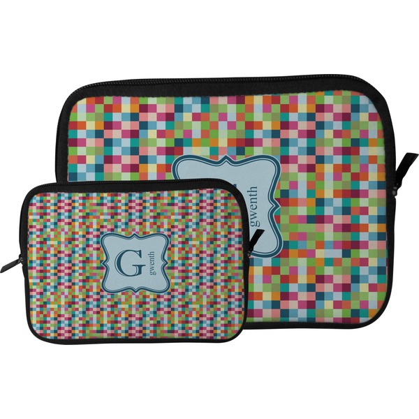 Retro Pixel Squares Tablet Sleeve (Size Comparison)