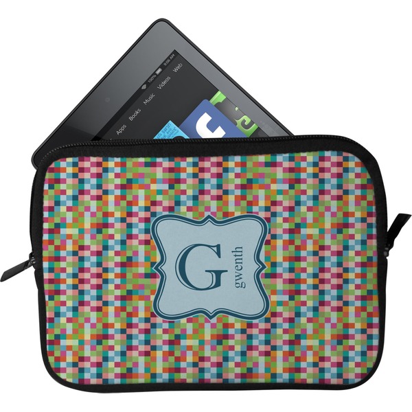 Custom Retro Pixel Squares Tablet Case / Sleeve (Personalized)