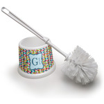 Retro Pixel Squares Toilet Brush (Personalized)