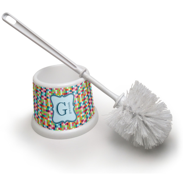 Custom Retro Pixel Squares Toilet Brush (Personalized)