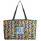 Retro Pixel Squares Beach Totes Bag - w/ Black Handles (Personalized)