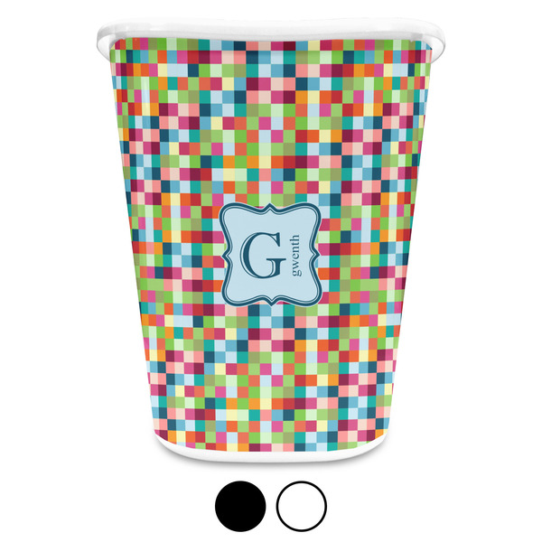 Retro Pixel Squares Trash Can Aggregate