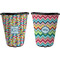 Retro Pixel Squares Trash Can Black - Front and Back - Apvl