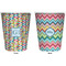 Retro Pixel Squares Trash Can White - Front and Back - Apvl
