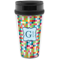 Retro Pixel Squares Acrylic Travel Mug without Handle (Personalized)