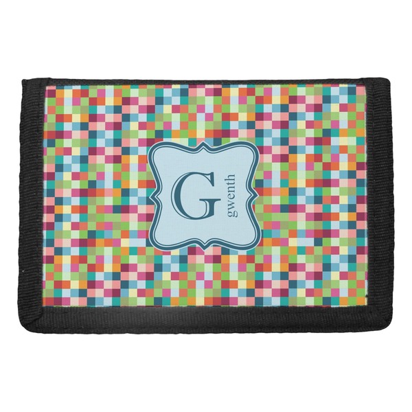 Custom Retro Pixel Squares Trifold Wallet (Personalized)