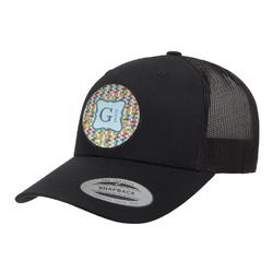 Retro Pixel Squares Trucker Hat - Black (Personalized)