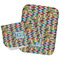 Retro Pixel Squares Two Rectangle Burp Cloths - Open & Folded