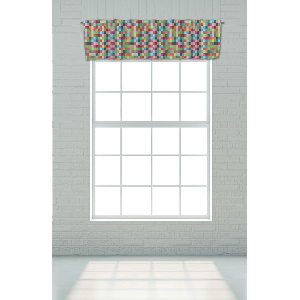 Retro Pixel Squares Valance - On window