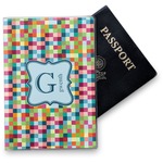 Retro Pixel Squares Vinyl Passport Holder (Personalized)