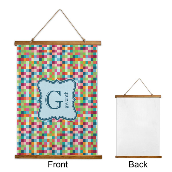 Retro Pixel Squares Wall Hanging Tapestry - Portrait - APPROVAL