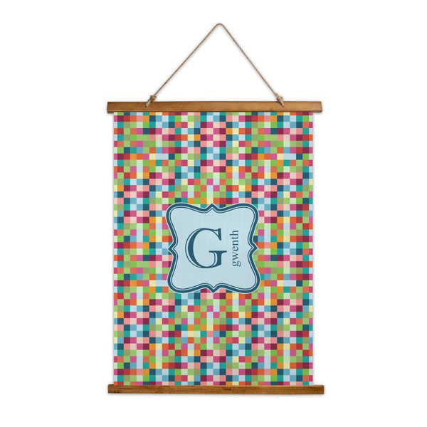 Custom Retro Pixel Squares Wall Hanging Tapestry (Personalized)