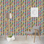 Retro Pixel Squares Wallpaper & Surface Covering (Water Activated - Removable)