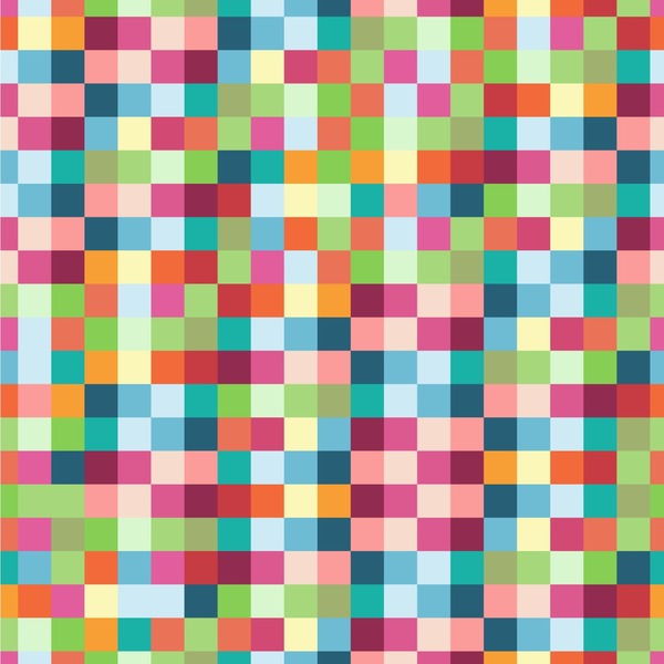 Custom Retro Pixel Squares Wallpaper & Surface Covering (Water Activated 24"x 24" Sample)
