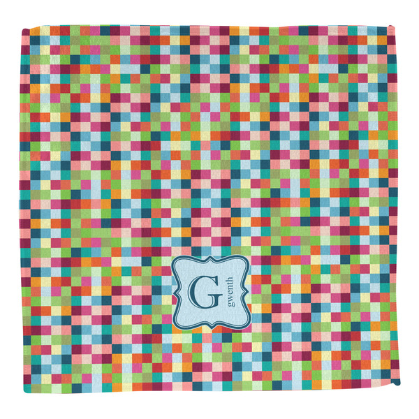 Retro Pixel Squares Washcloth - Front - No Soap